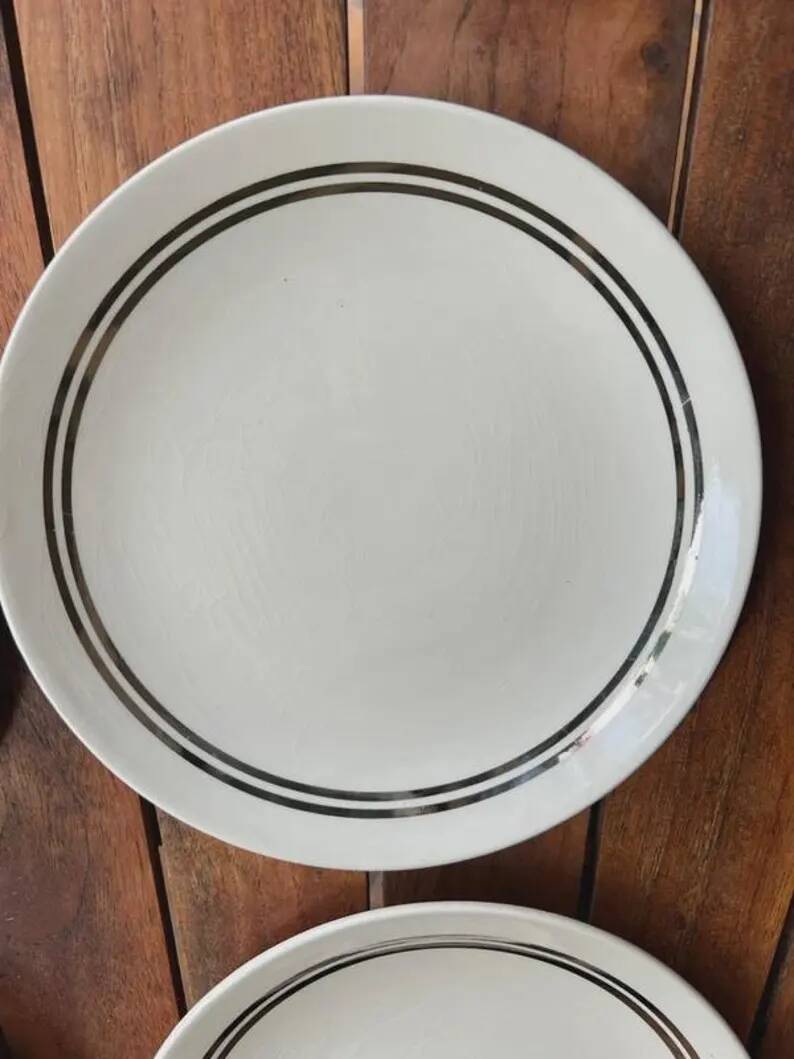 Set of 5 dessert plates Gien – model 4607 vintage - Diameter 19.5 cm