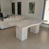 Travertine dining table