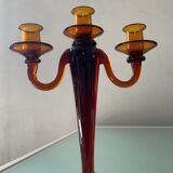 Amber glass chandelier from the 70s