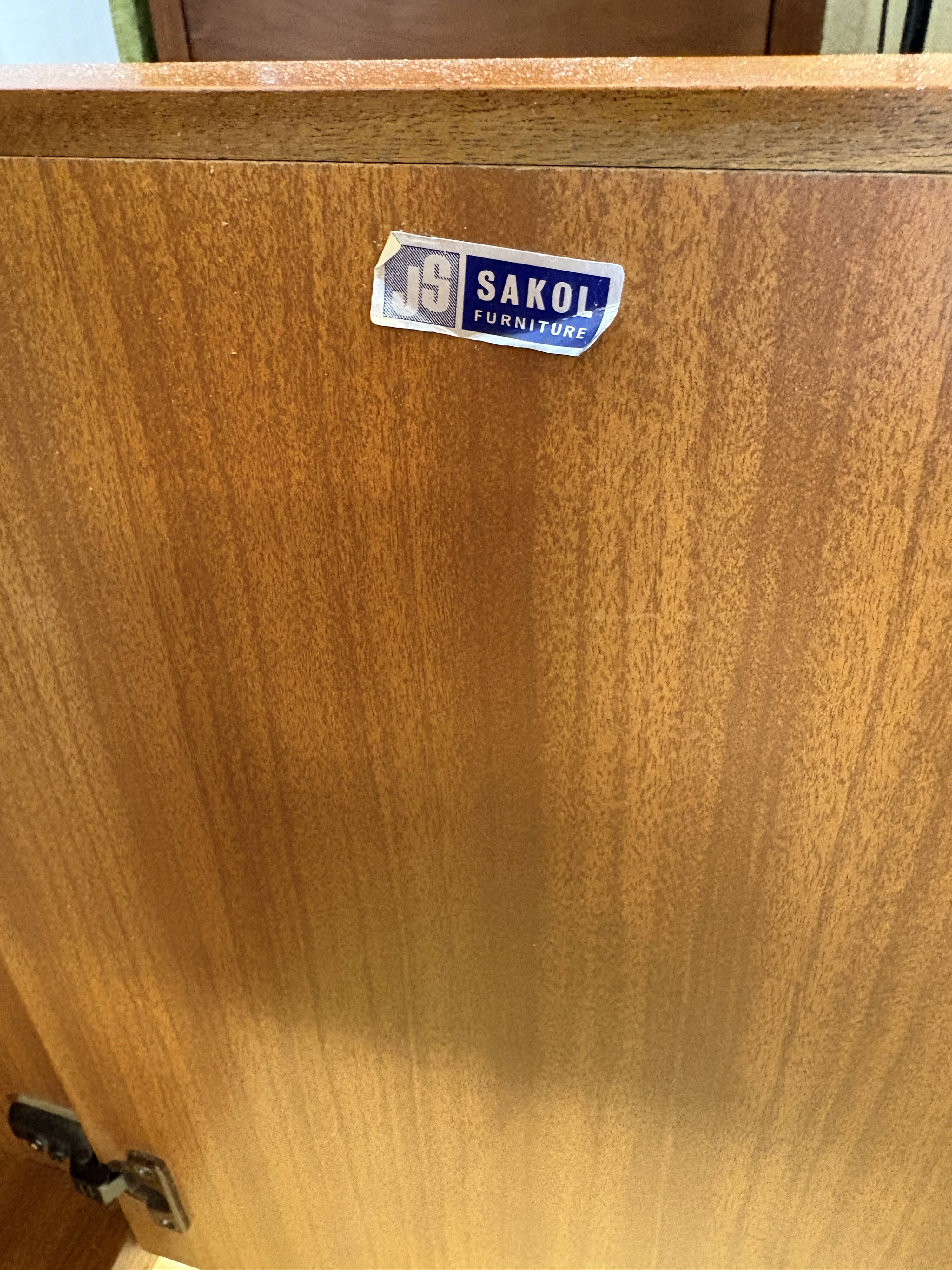 Mid-Century Retro Vintage Teak Sideboard by Sakol 1960   Danish Design Infl