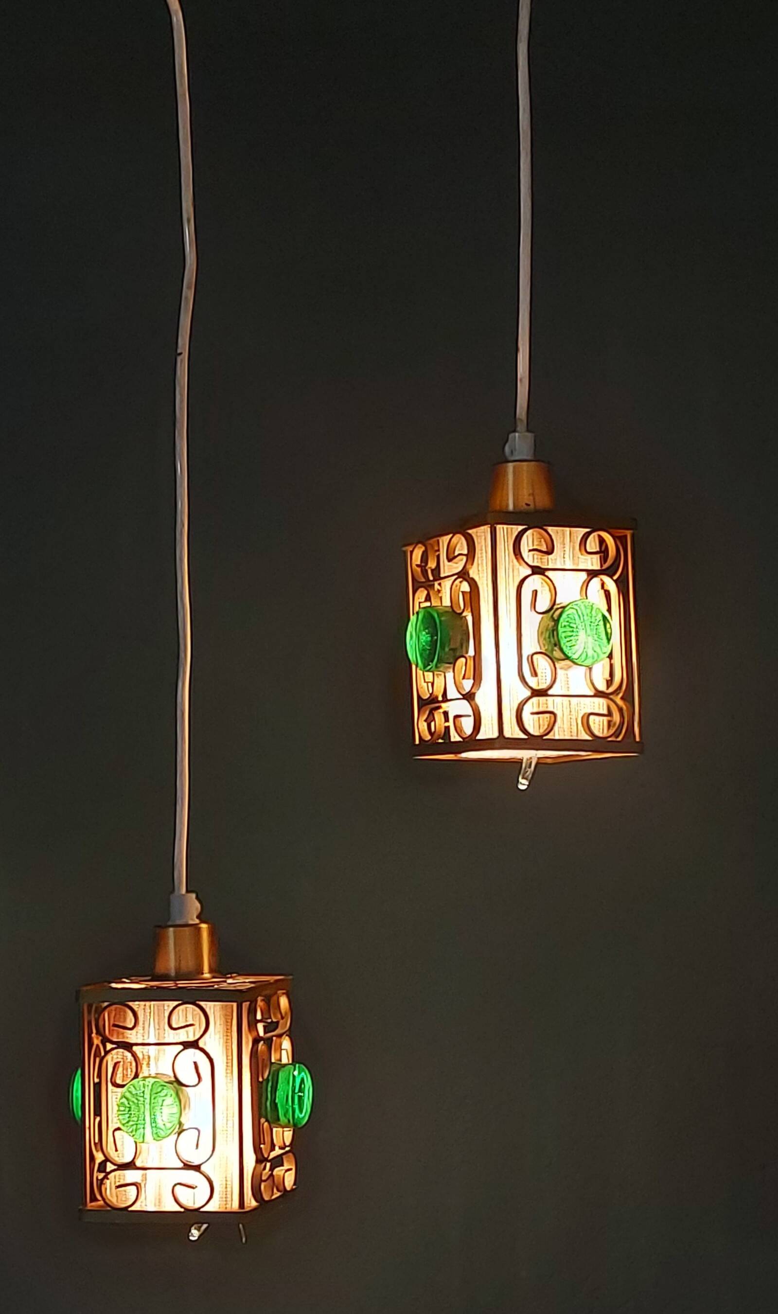 Plafonniers, Danemark années 1960, laiton, 2 pièces