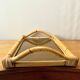 Large vintage tray in bamboo and smoked glass