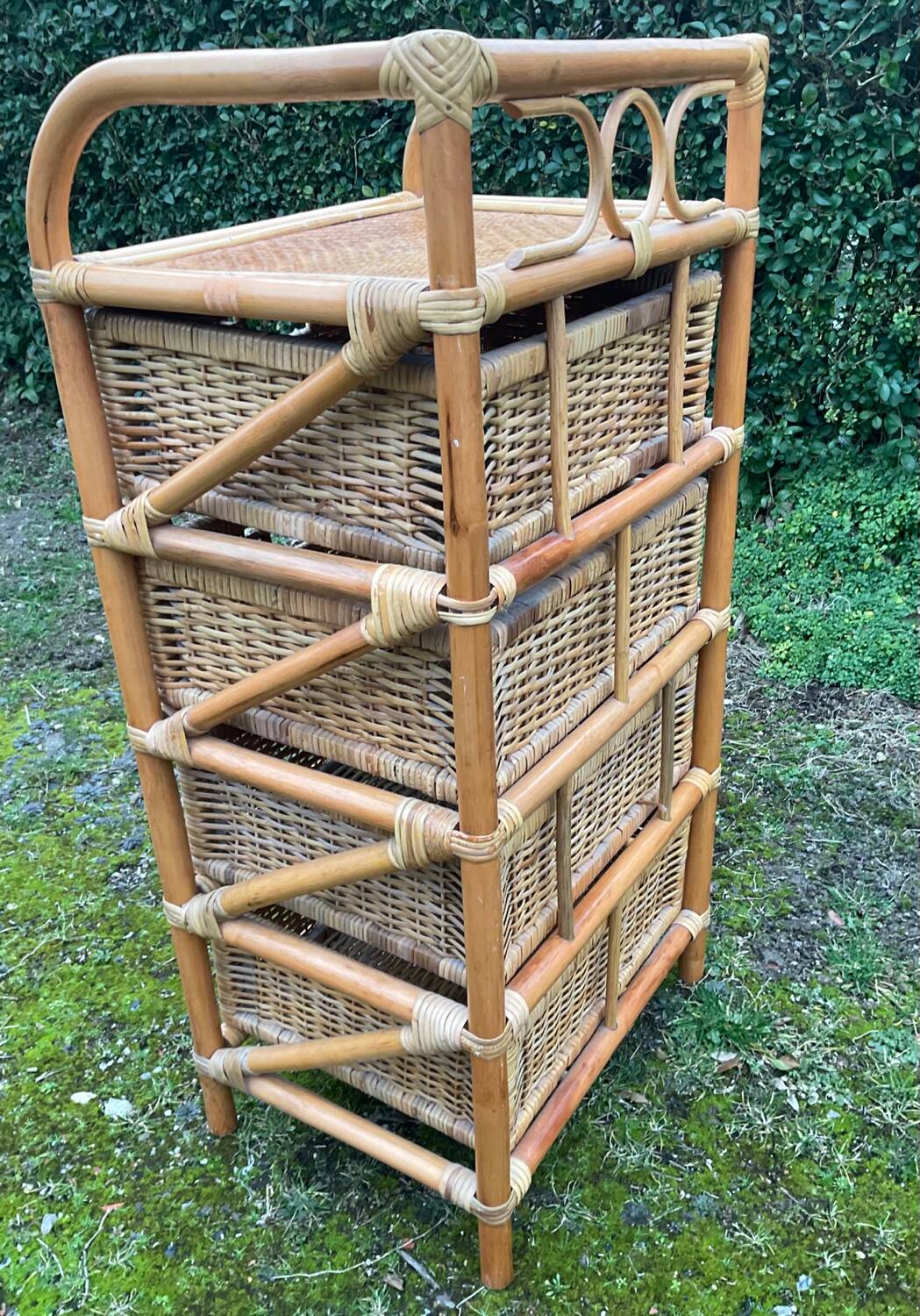 Vintage rattan chiffonier