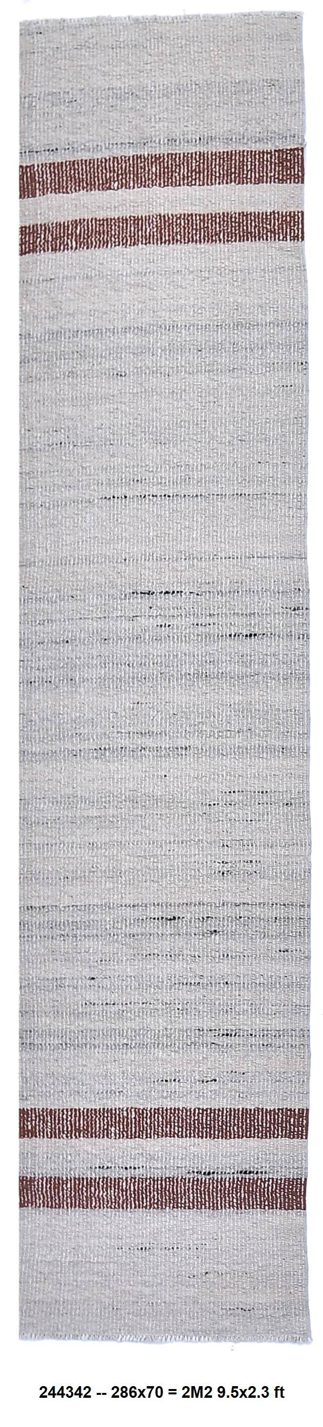 285x70 cm wool runner carpet, beige orange wool kilim carpet, vintage kilim