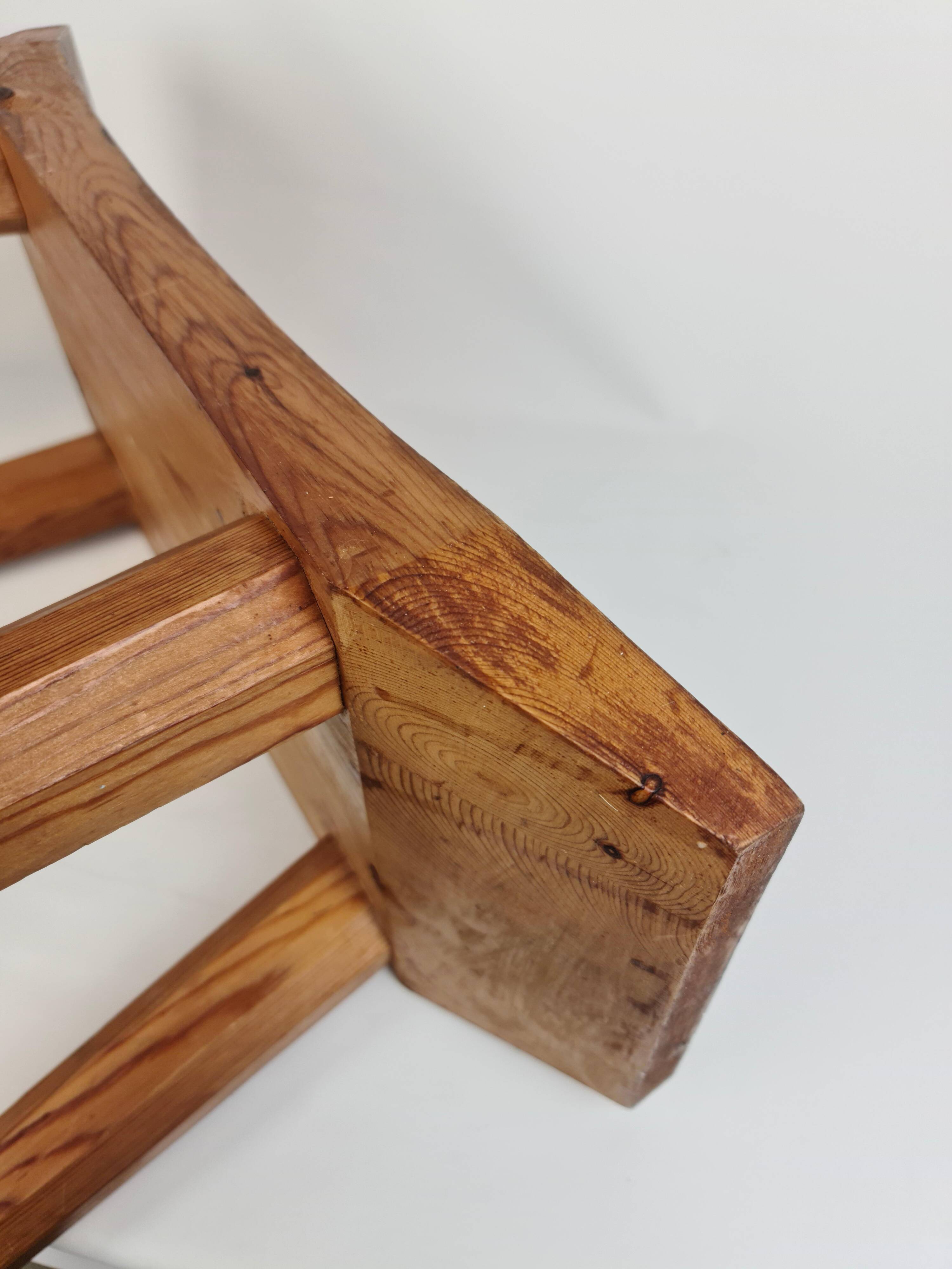 Swedish lacquered pine stool, 1970s
