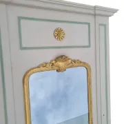 Large French mirror in architectural panel with gilt frame