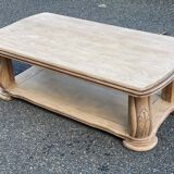 Art Deco coffee table in renovated solid oak wood