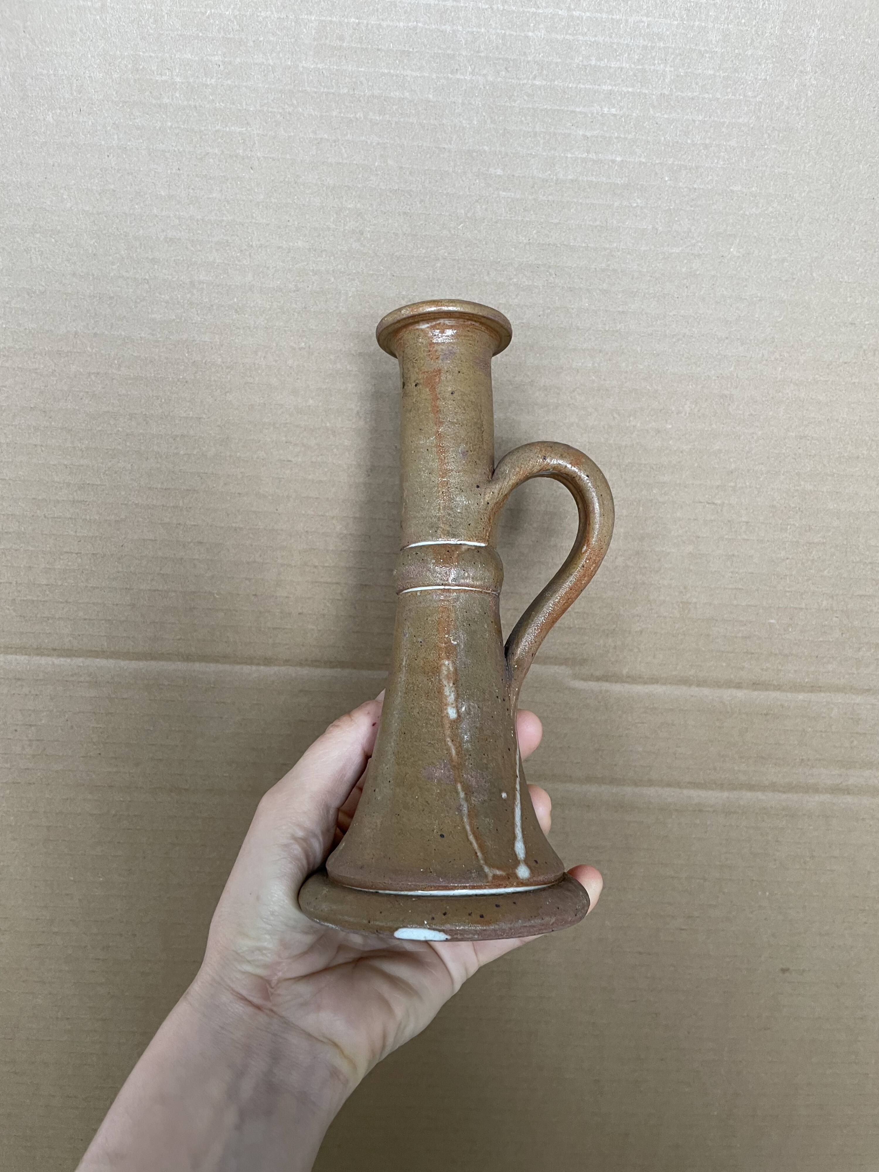 Bougeoir en grès émaillé vintage