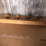 Old Wall Coat Rack x4 Vintage Turned Wood #A702