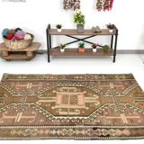Brown & Beige Tribal Turkish Kilim Rug 132x200Cm SK 35210