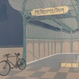Affiche sérigraphiée originale encadrée Metropolitain de Quentin King 1983