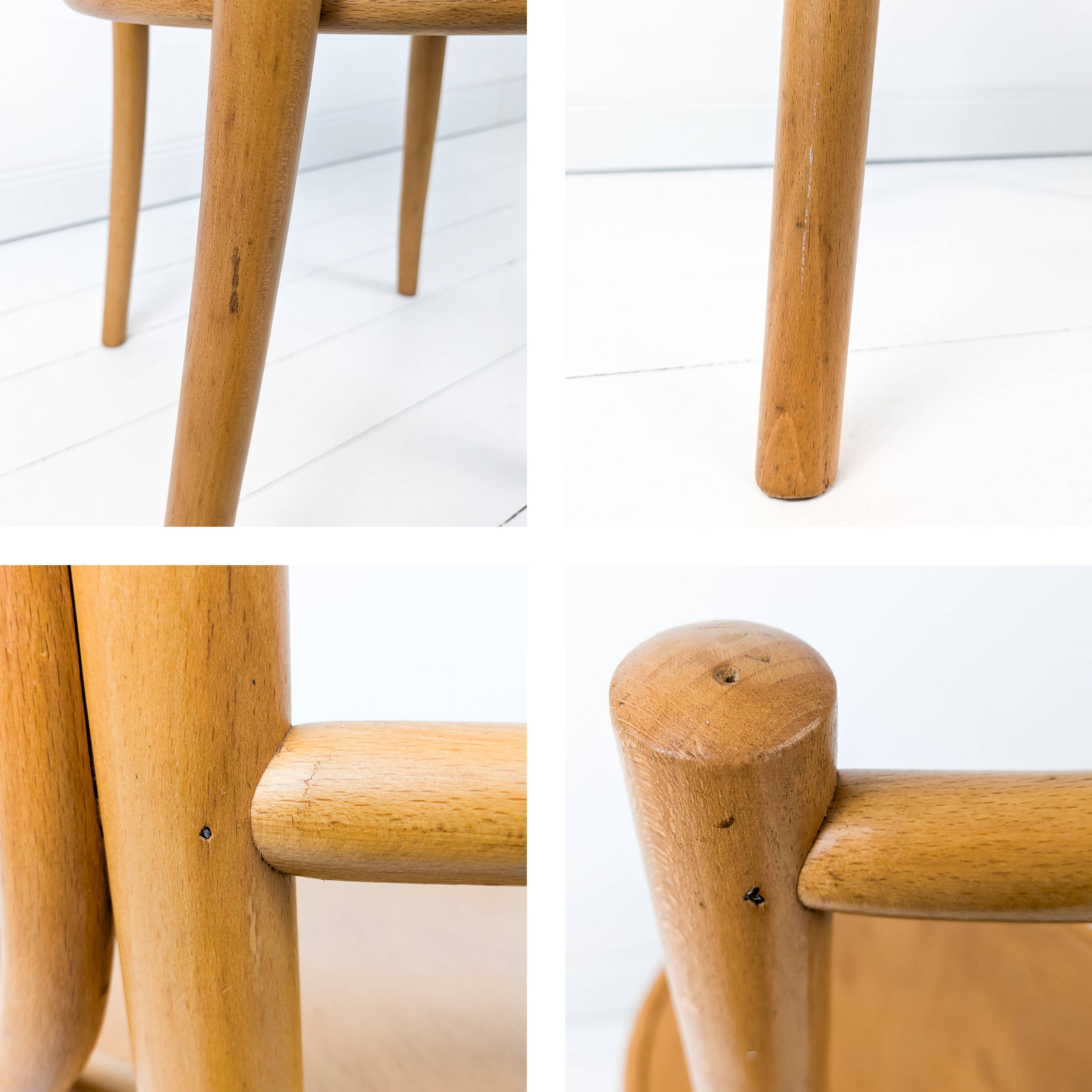 Vintage café chaise entretoises chaises chaise en bois Mid Century Retro Bistro chaise tournée ronde