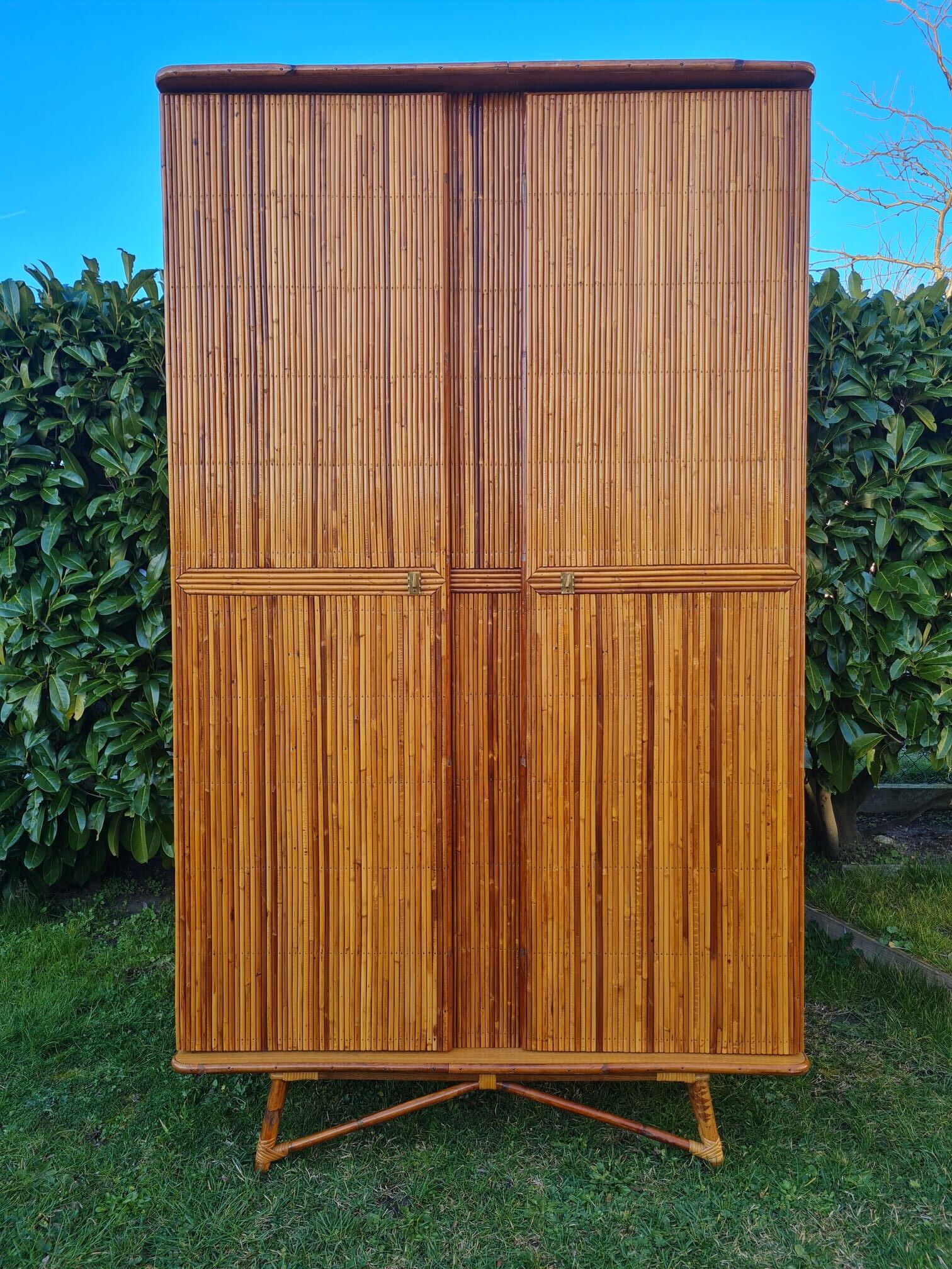 Rattan marquetry cabinet