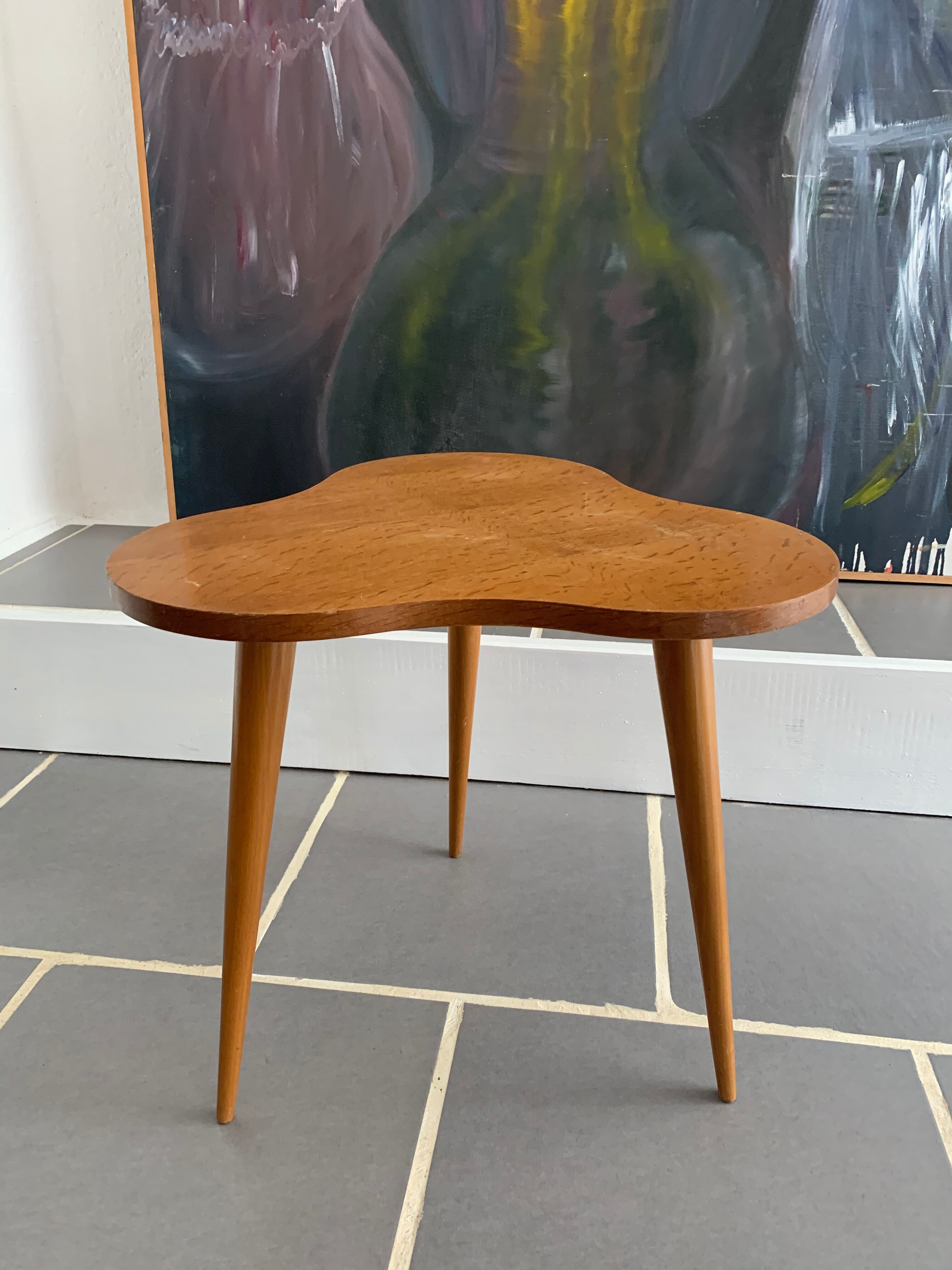 Vintage free-form tripod table
