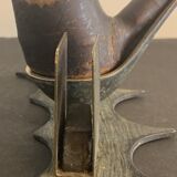 Porte pipe en bronze et laiton, 1950
