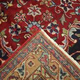 Vintage persian carpet handwoven red wool khorasan area rug- 338x243cm