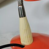 Vintage Orange Gooseneck Desk Lamp: 1970s Industrial Table Light
