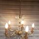 Exceptional bronze chandelier with crystal pendants in working order circa 1910