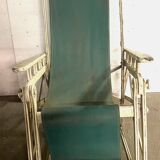 Pair of old 20th century lacquered wood deckchairs