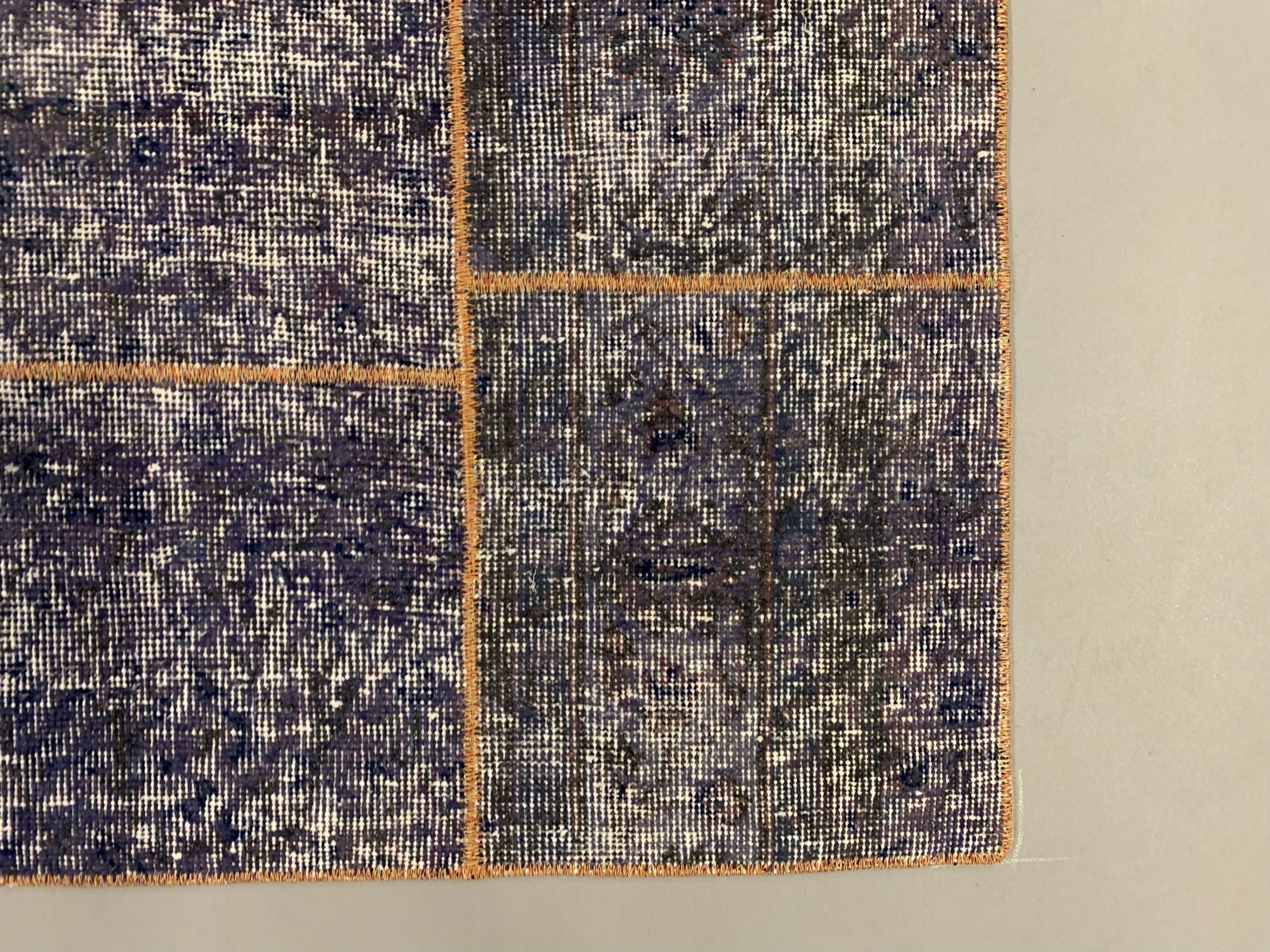 Distressed vintage turkish patchwork rug 178x133 cm wool medium