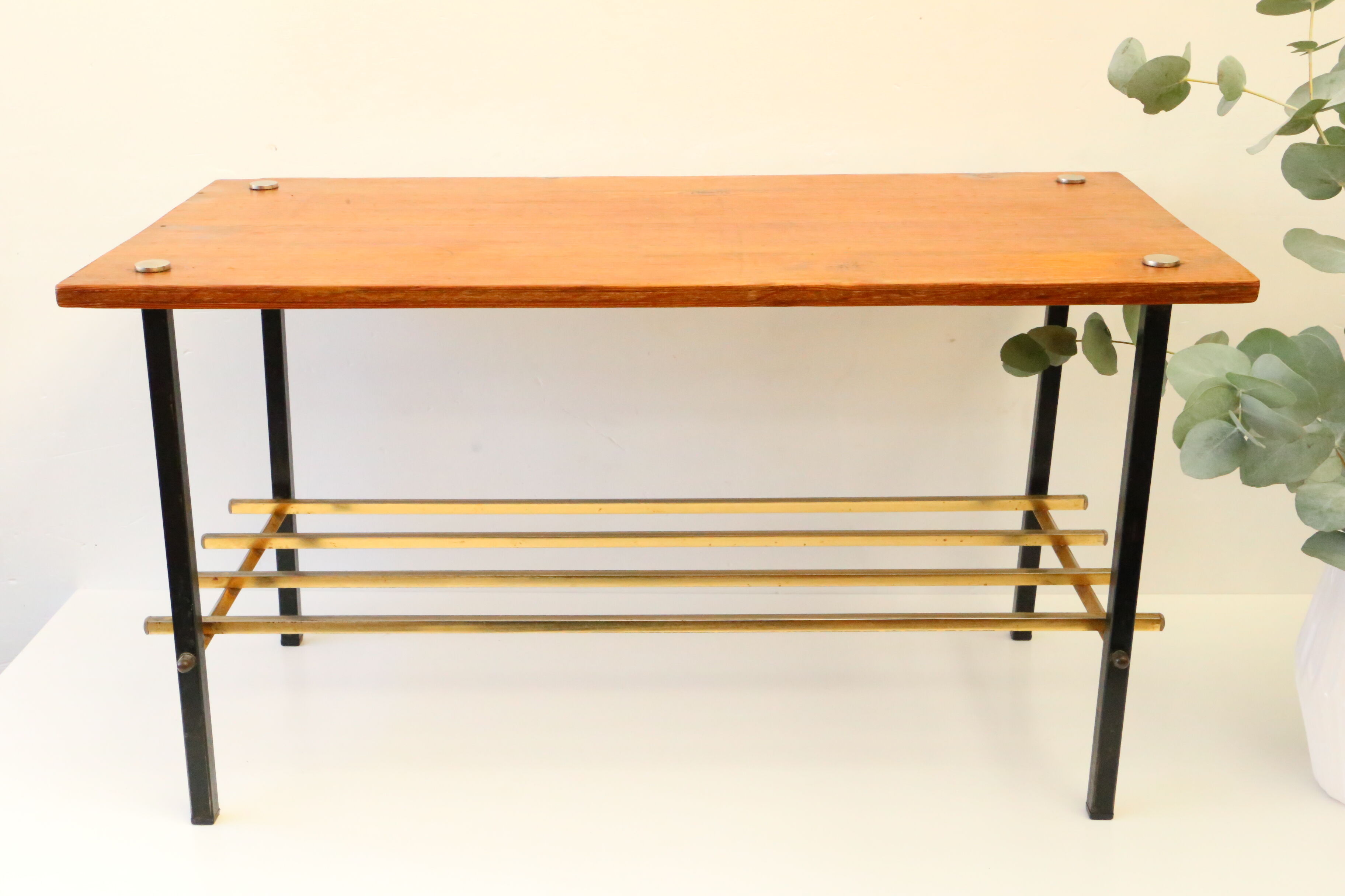 Wooden and metal coffee table