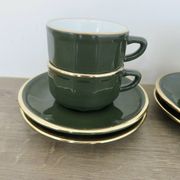 Apilco, set of 2 cups and saucers, Parisian bistros