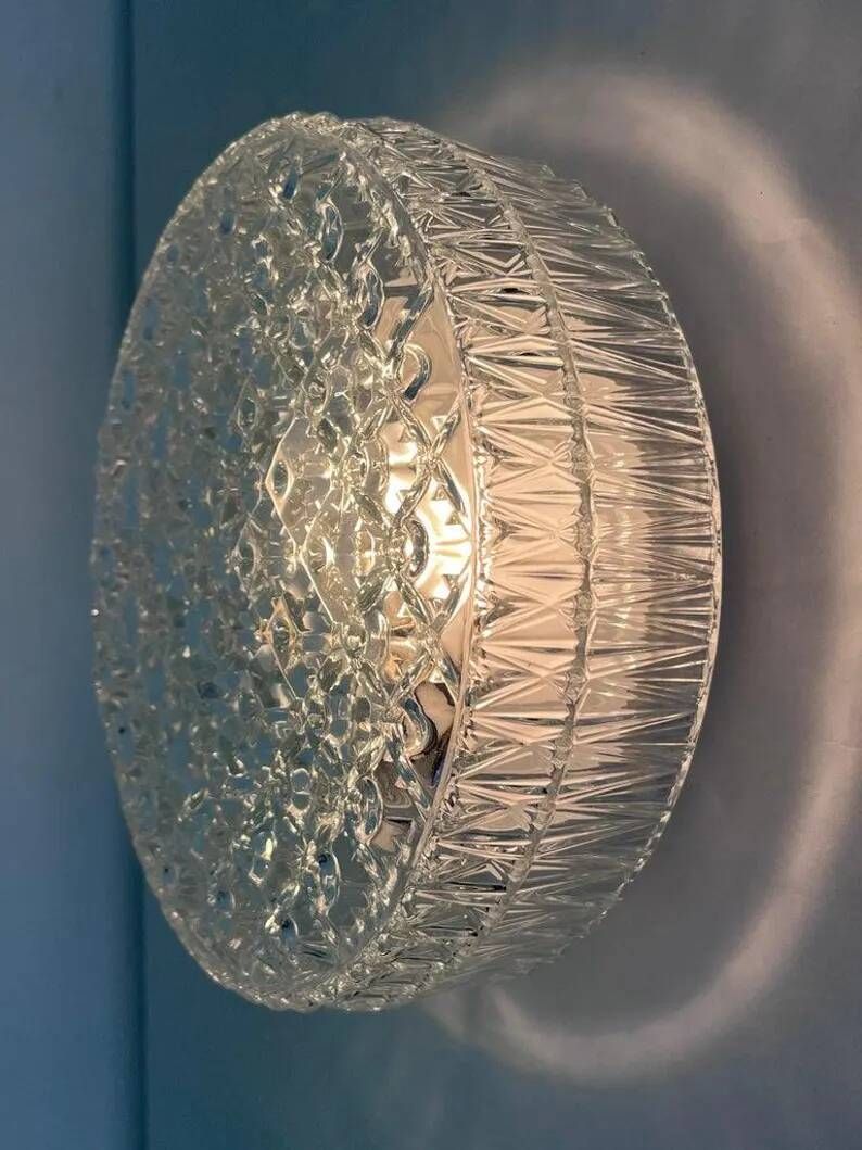 Design midcentury wall or ceiling lamp, flushmount, 1970s - 4 pieces available