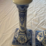 2 candlesticks in the style of the fiancé of Delft, Holland, 1988