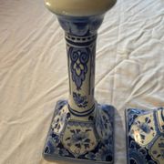 2 bougeoirs en faïence de Delft Hollande 1988