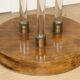 Art Deco side table in wood, brass and glass