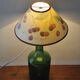 Lampe bouteille en verre vert