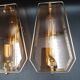 Triples appliques Vintage murale laiton et verre biseauté à électrifier E14