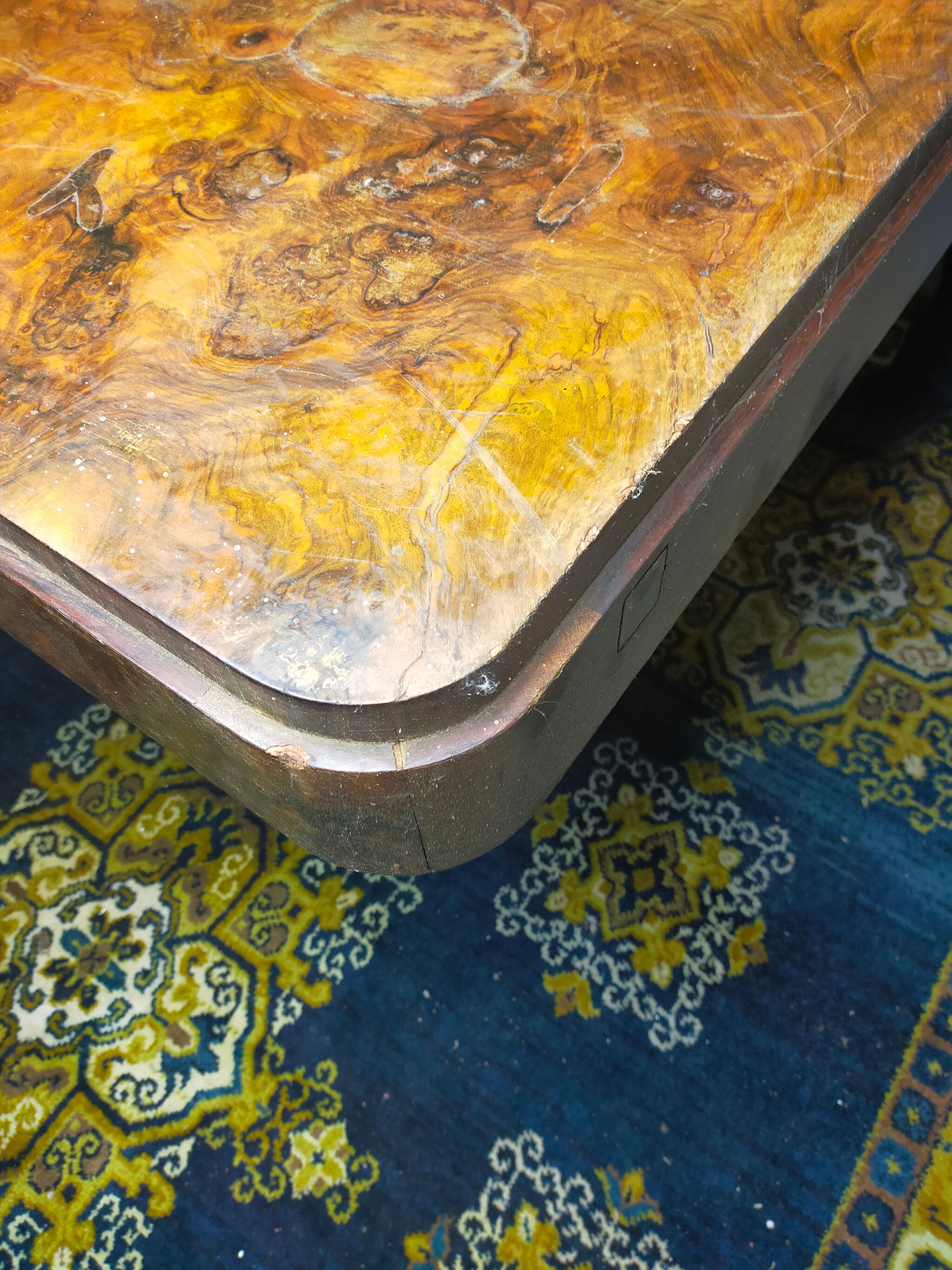 Art deco period table in walnut bramble