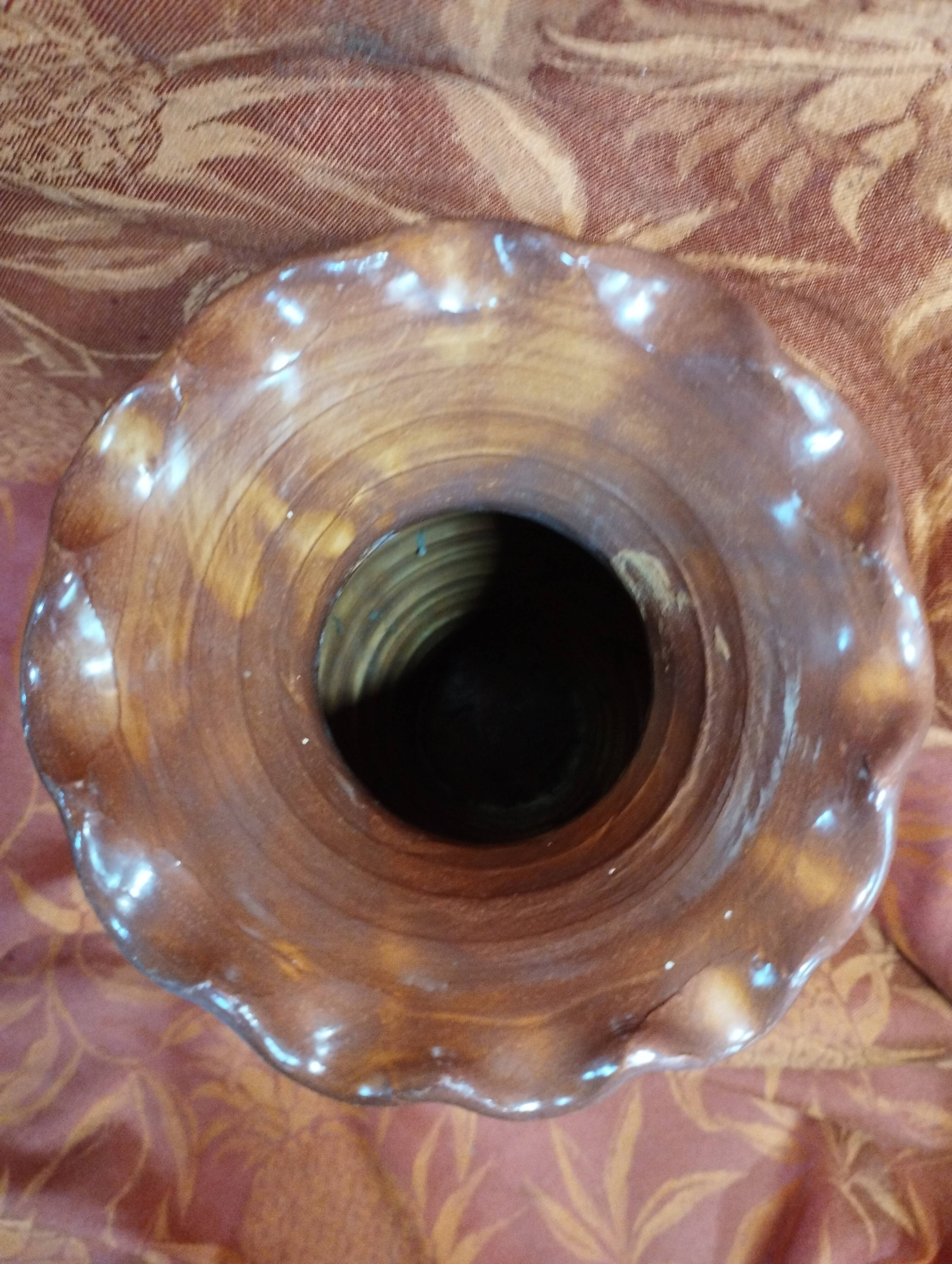 old ceramic tulip vase - signed pottery