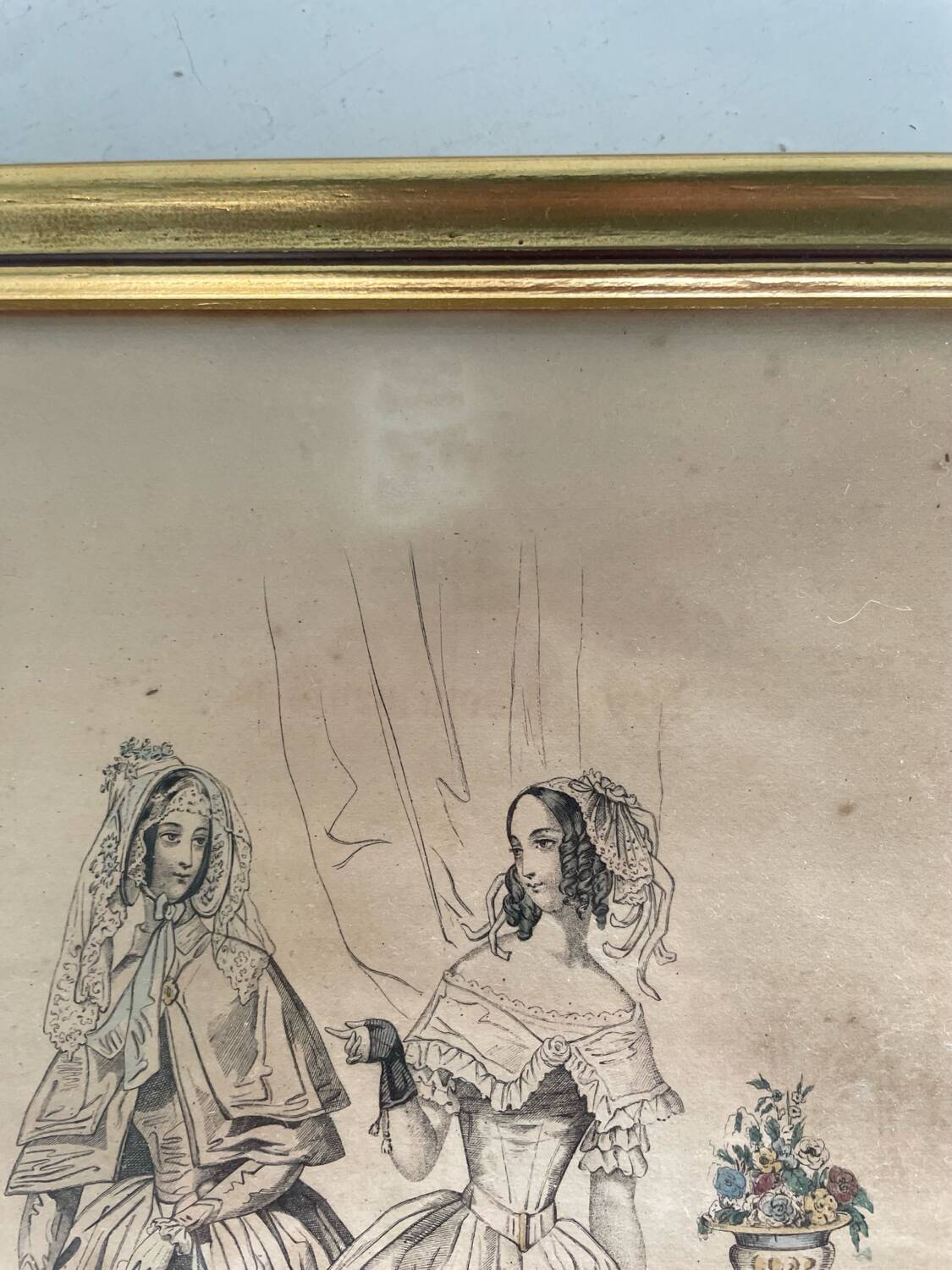 2 frames with old engravings “journal des demoiselles”