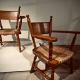 Pair of brutalist armchairs