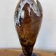 Vintage Mid-Century Modern Studio Pottery Tulip Lotus Bud Pedestal Vase - Earthen Brown & White Glaze