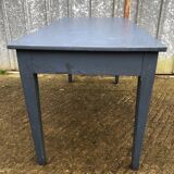 Reconstruction period oak table with 1 drawer painted blue.