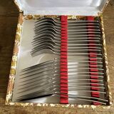 Vintage stainless steel fish cutlery – 12 knives + 12 forks – 1960s