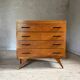 Vintage oak chest of drawers with 4 drawers and splayed legs