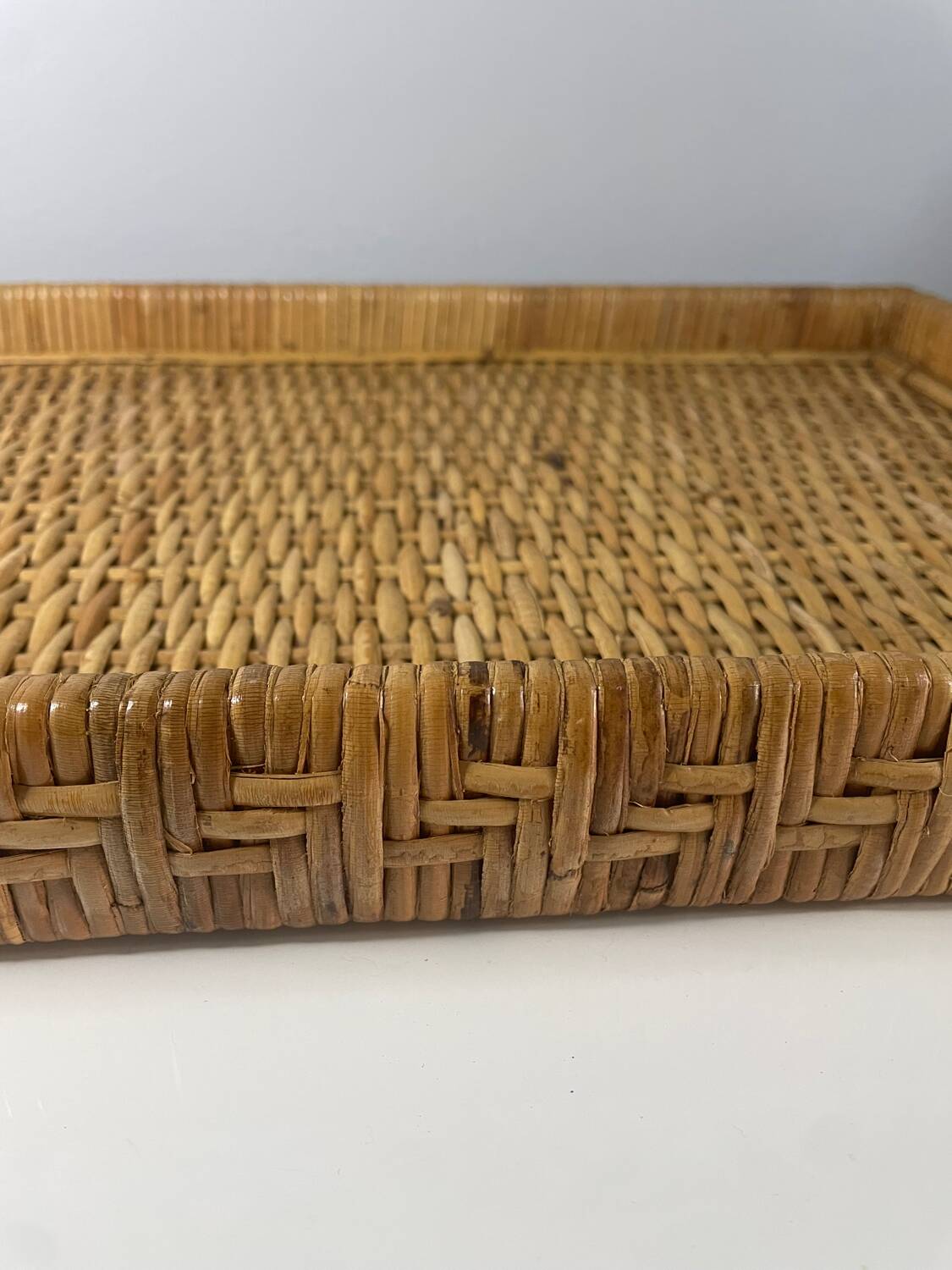 Bamboo wicker tray