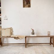 Large antique farmhouse bench 252 cm raw wood patinated