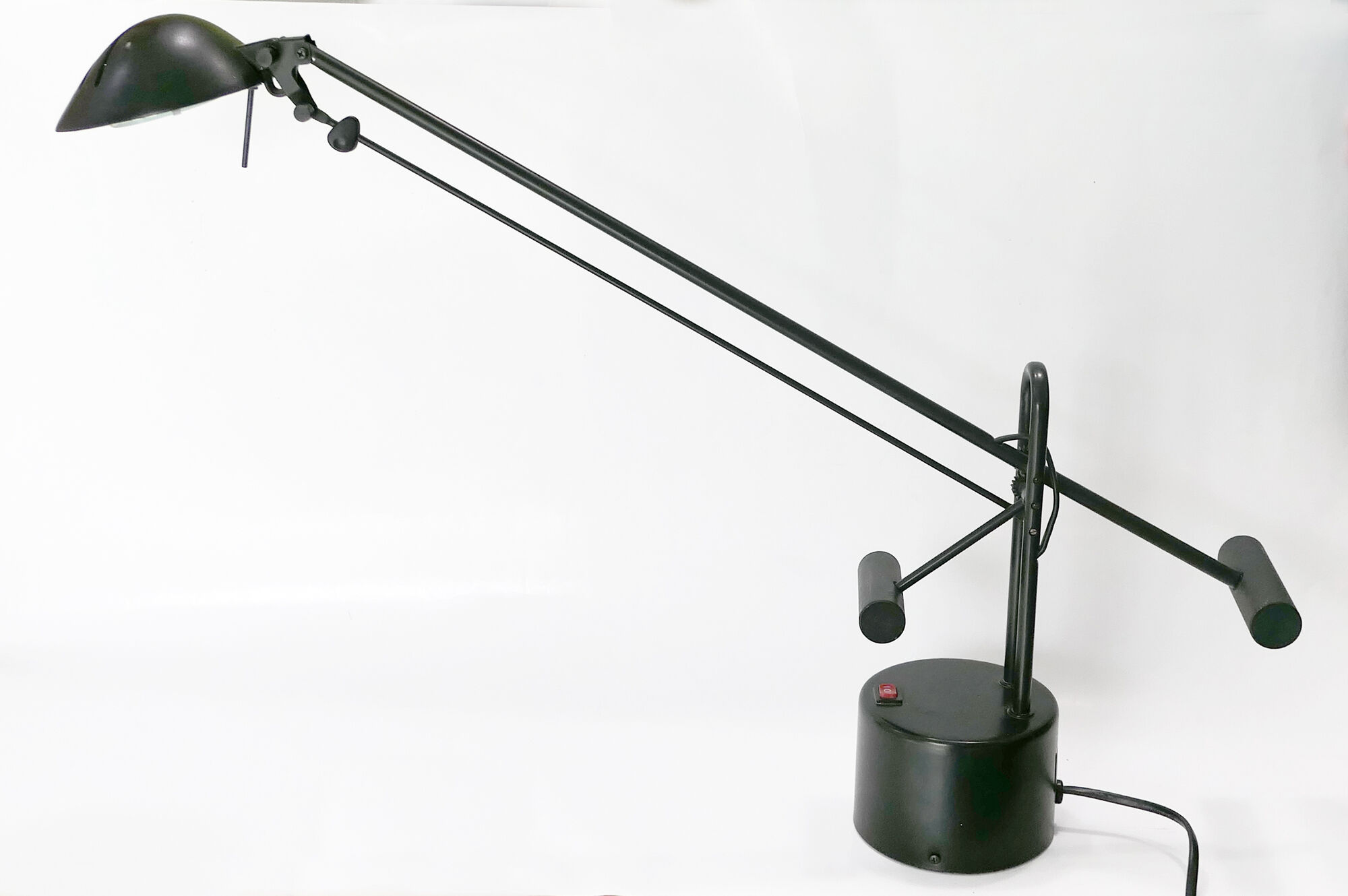 Articulated desk lamp with balance wheel 1980's by Stilplast Italy