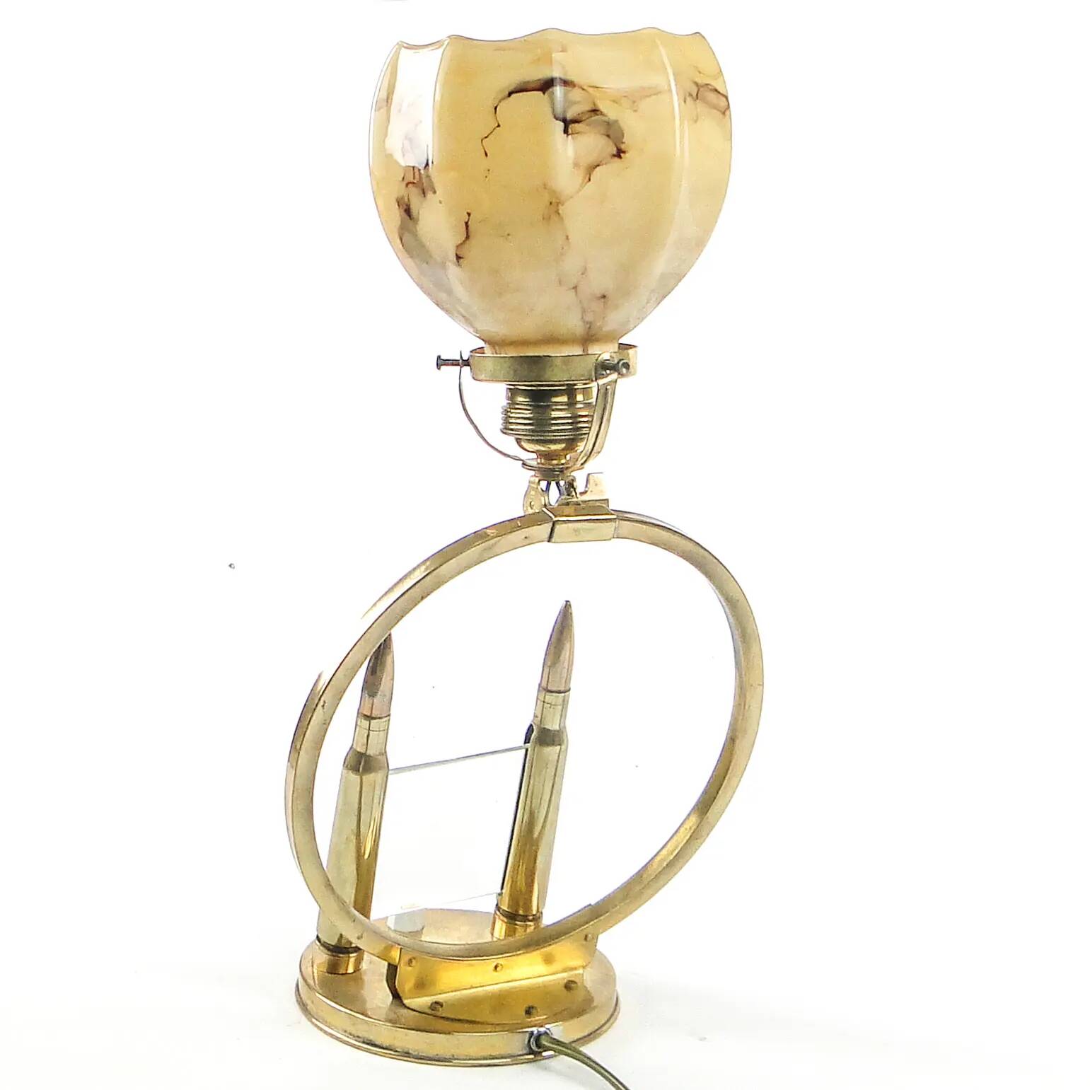 Art Deco table lamp, brass, glass, Germany, 1930s