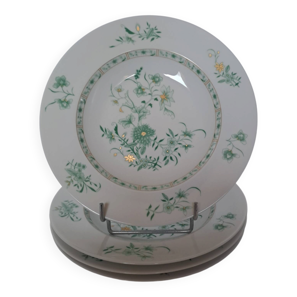 4 assiettes creuses en porcelaine Bernardaud modèle Pékin