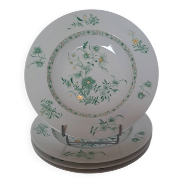 4 assiettes creuses en porcelaine Bernardaud modèle Pékin