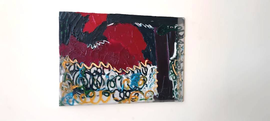 Abstract oil painting on canvas