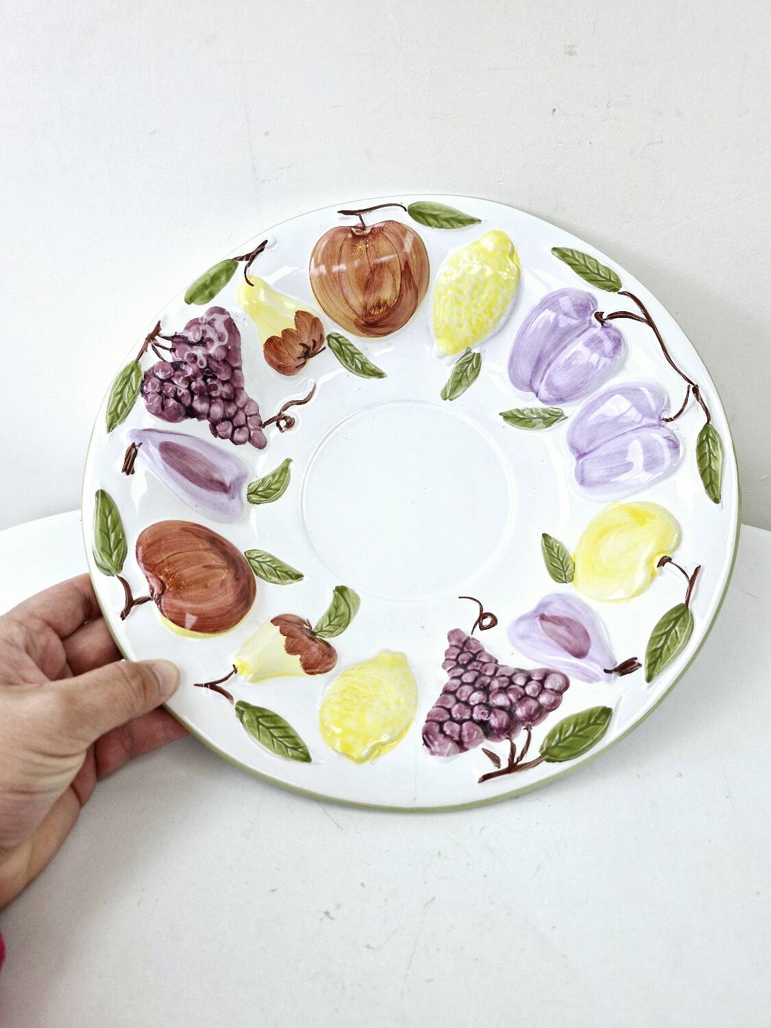 Vintage Fruit Slush Salad Bowl Grape Lemon Apple Pear Plum