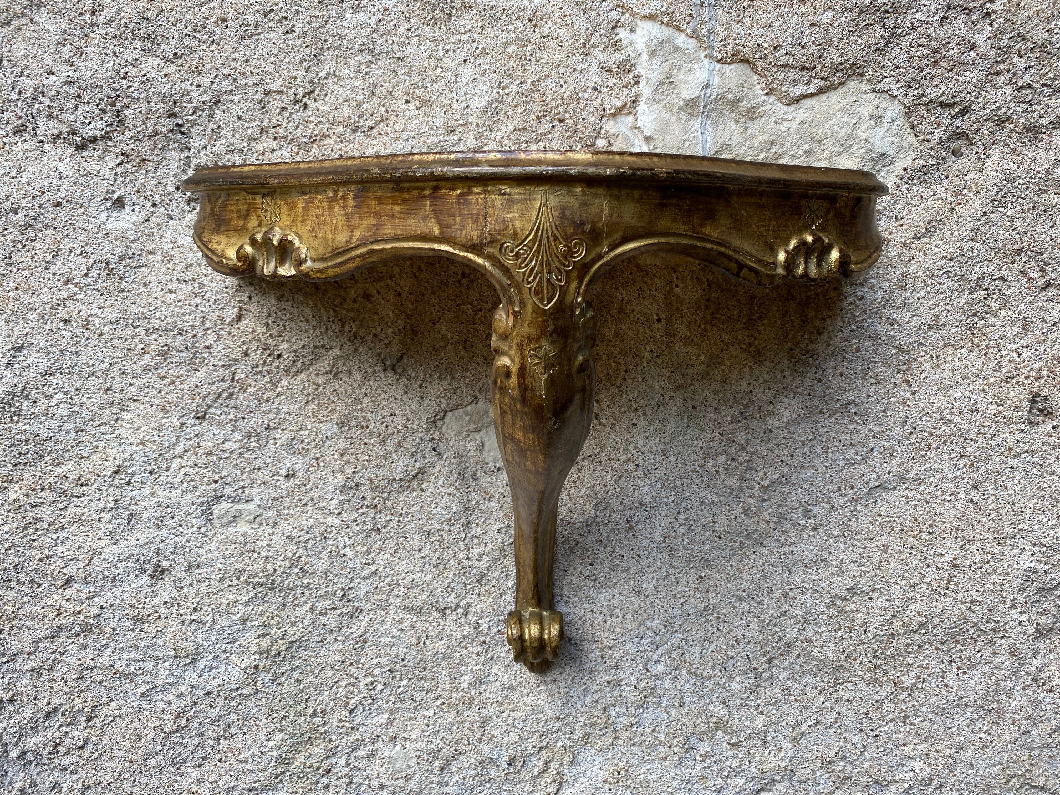Golden Venetian wall lamp console