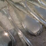 12 fish cutlery sets 24p silver plated metal goldsmith Apollo Louis XVI rushes